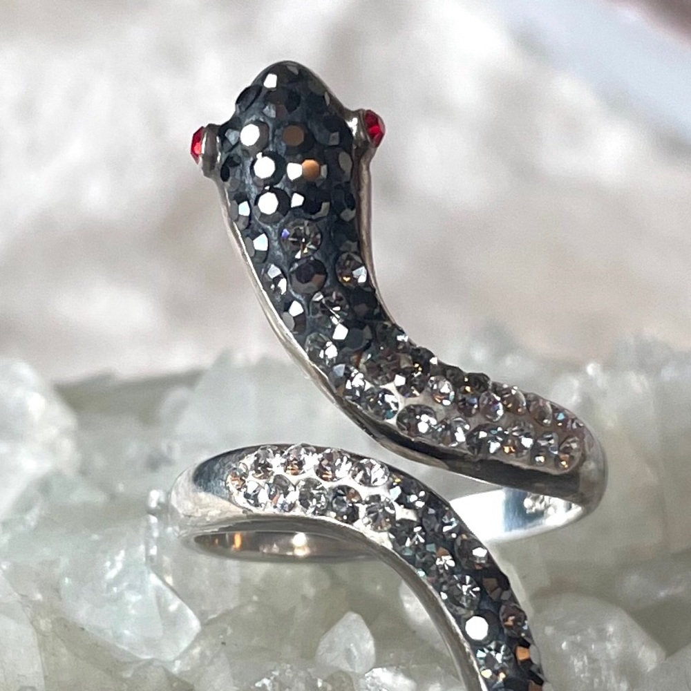 Crystal snake ring